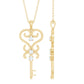 Vintage Looking Moissanite Key Pendant Necklace for Women