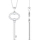 Classic Moissanite Key Charm Necklace with Certificate
