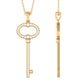 Classic Moissanite Key Charm Necklace with Certificate