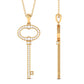 Classic Moissanite Key Charm Necklace with Certificate
