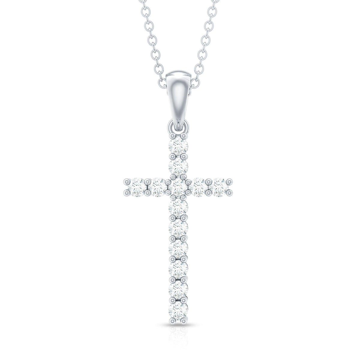 Certified Moissanite Cross Pendant Necklace for Women