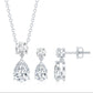 Moissanite Teardrop Two Stone Jewelry Set