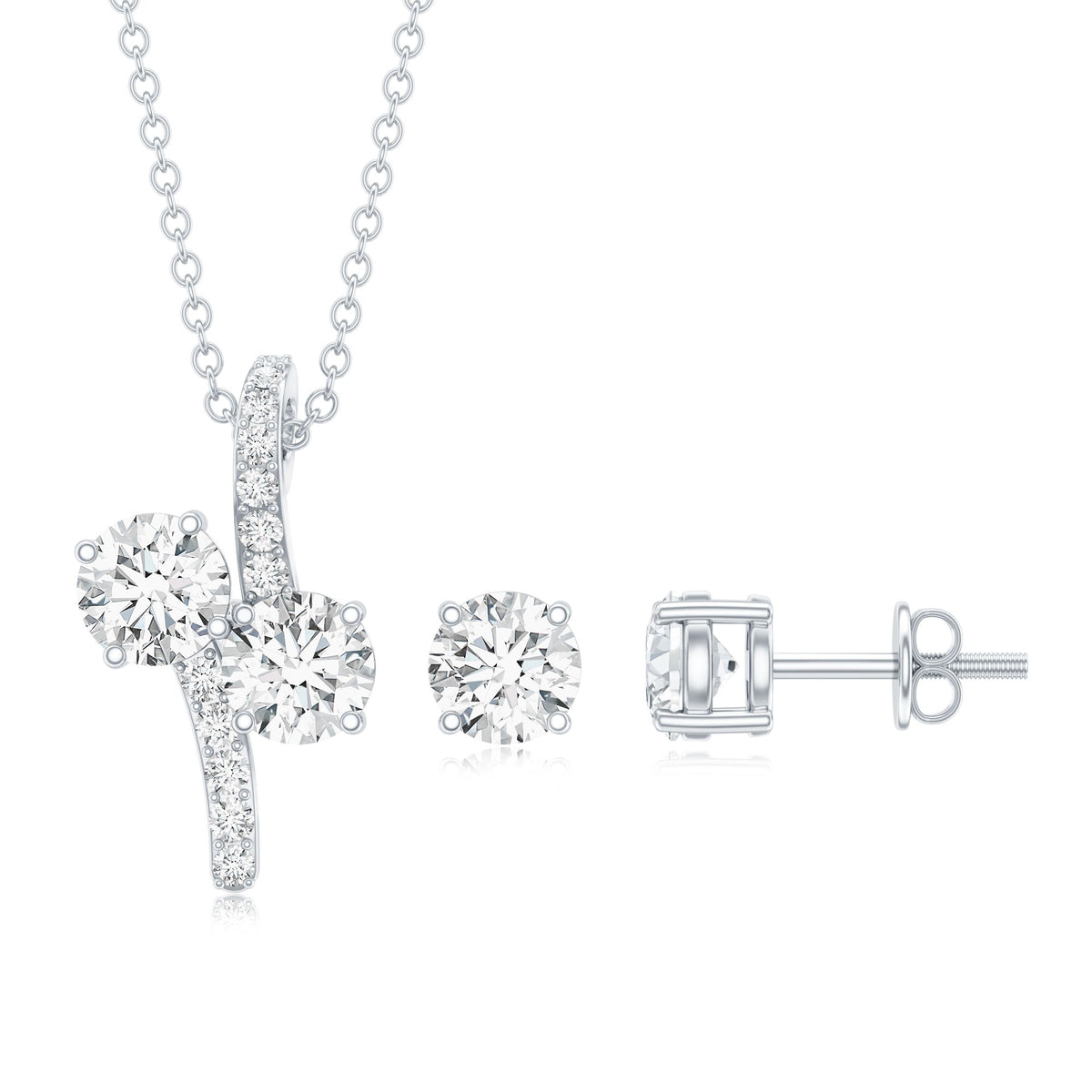 Certified Moissanite Minimal Jewelry Set