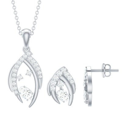 Conjunto de Colgante y Pendientes de Moissanita Certificada