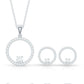 Certified Moissanite Open Circle Jewelry Set