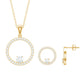 Certified Moissanite Open Circle Jewelry Set