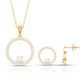Certified Moissanite Open Circle Jewelry Set