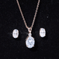 Certified Moissanite Oval Necklace and Earrings Set