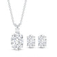 Certified Moissanite Oval Necklace and Earrings Set