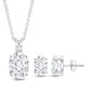 Certified Moissanite Oval Necklace and Earrings Set