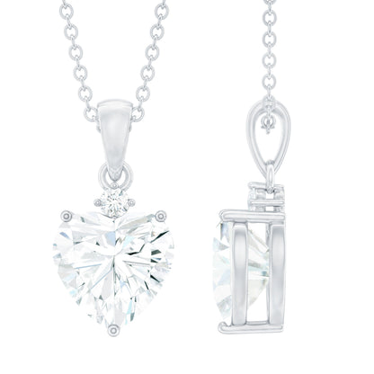 Certified 2 Carat Moissanite Heart Pendant for Women