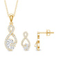 Certified 0.9 Carat Moissanite Infinity Necklace and Earring Set