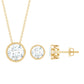 Simple Moissanite Solitaire Jewelry Set in Bezel Setting
