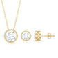 Simple Moissanite Solitaire Jewelry Set in Bezel Setting