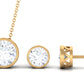 Simple Moissanite Solitaire Jewelry Set in Bezel Setting