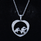Diamond Elephant Mother Child Necklace