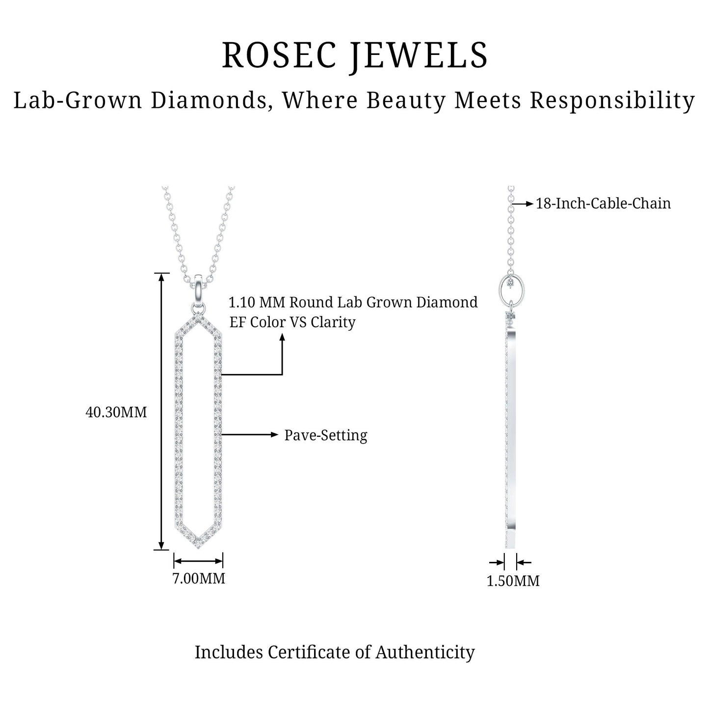 Collar Geométrico de Diamantes Certificados para Mujer