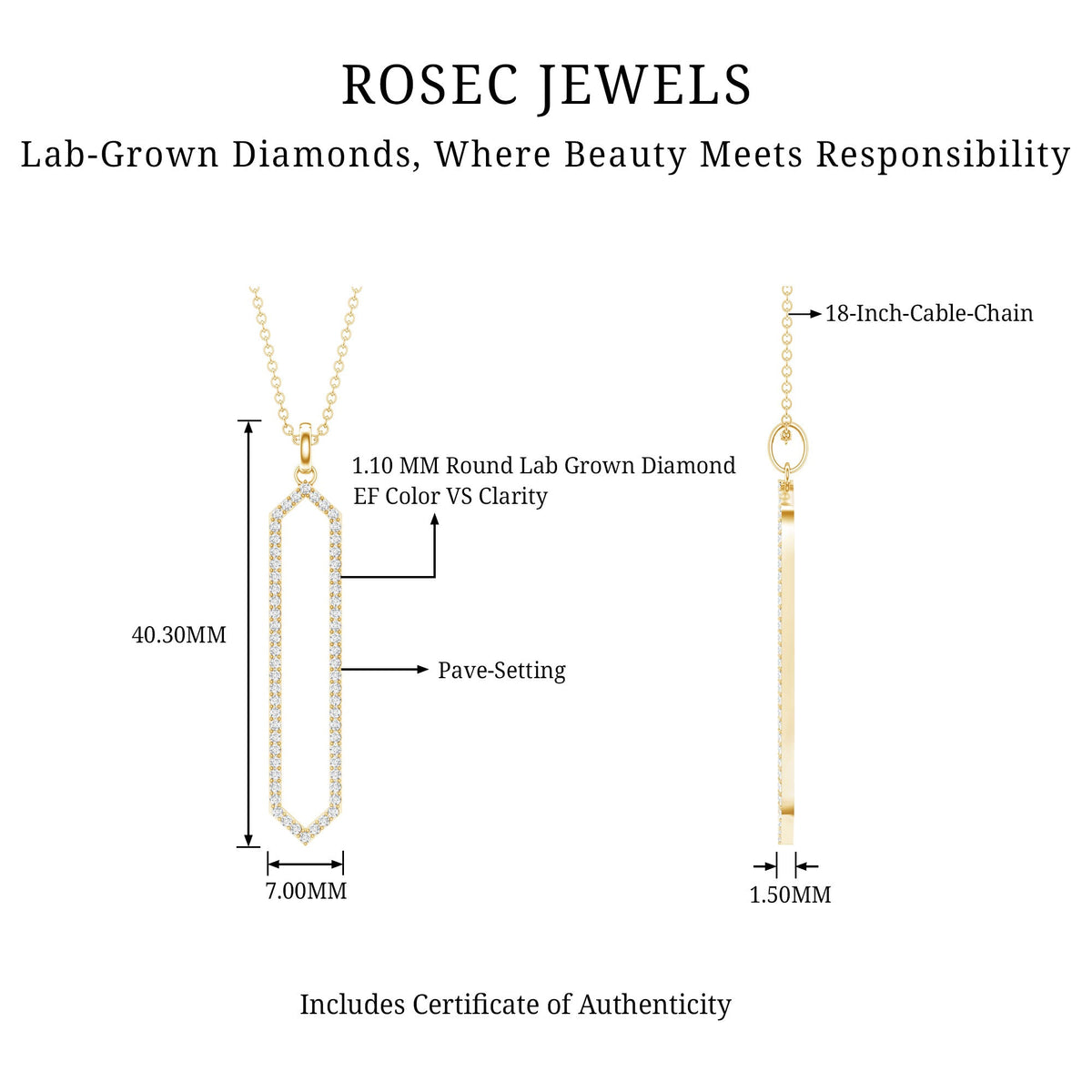 Collar Geométrico de Diamantes Certificados para Mujer