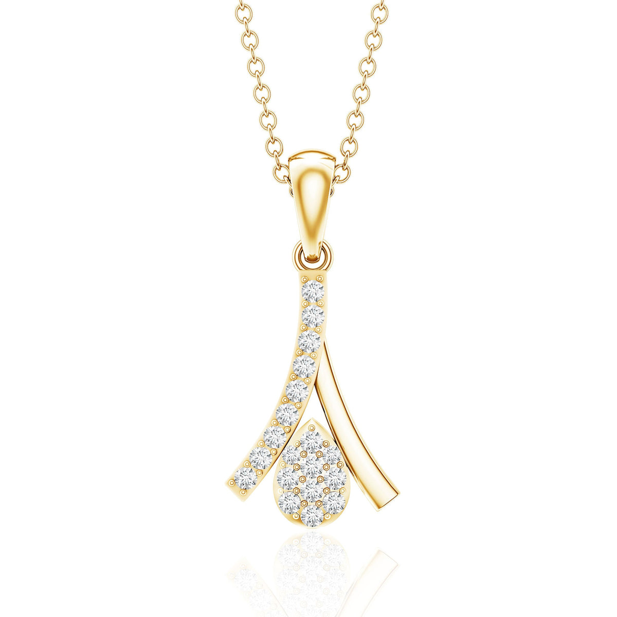 Certified Round Cut Diamond Cluster Necklace