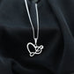 Diamond Heart and Music Note Necklace