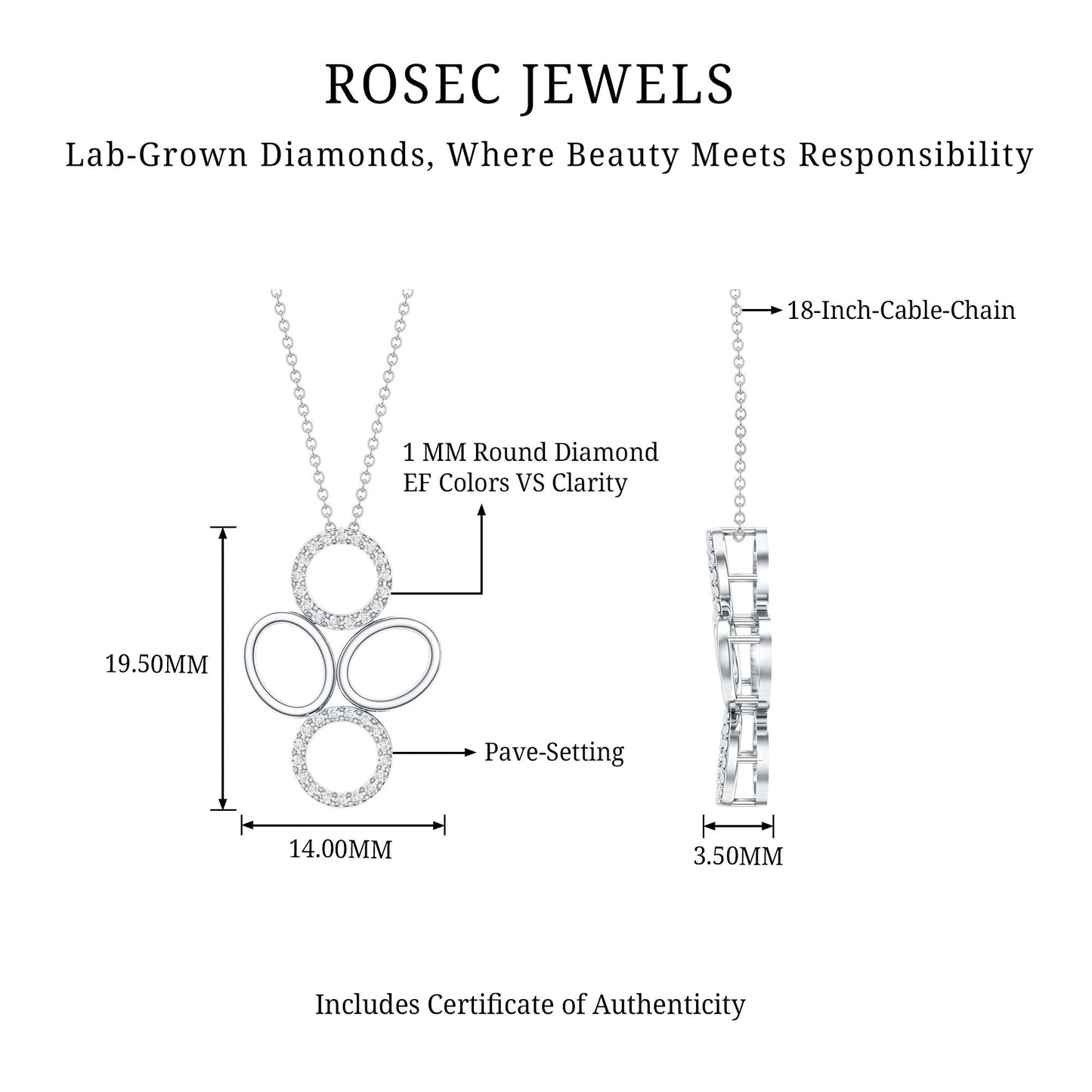 Certified Diamond Contemporary Necklace For Her