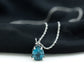1.75 Carat London Blue Topaz Solitaire Teardrop Necklace With Chain