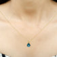 1.75 Carat London Blue Topaz Solitaire Teardrop Necklace With Chain