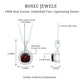 Cushion Cut Garnet and Moissanite Halo Pendant Necklace With Chain