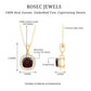Cushion Cut Garnet and Moissanite Halo Pendant Necklace With Chain