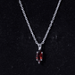 0.75 Carat Marquise Cut Garnet Solitaire Necklace With Chain