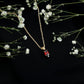 0.75 Carat Marquise Cut Garnet Solitaire Necklace With Chain