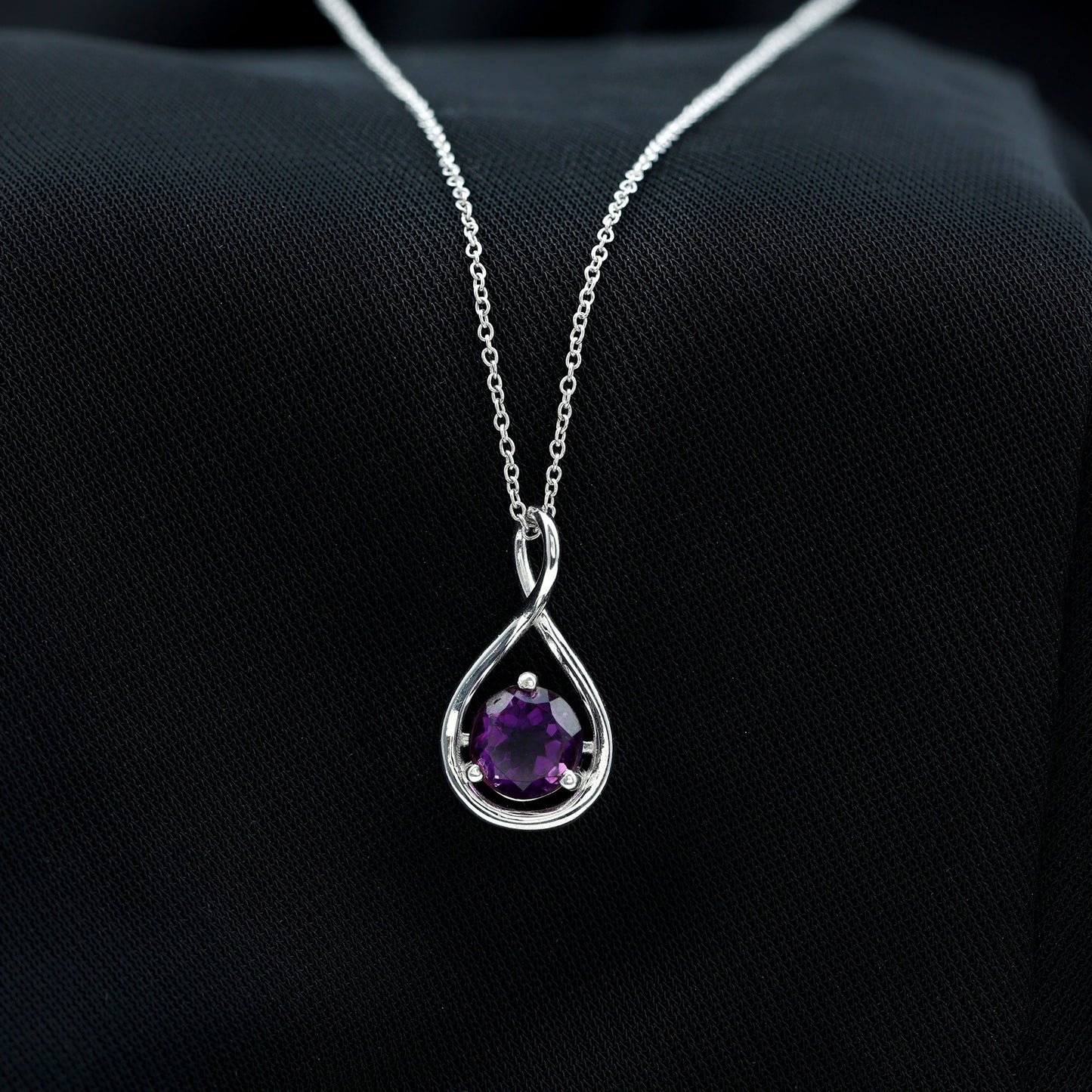Colgante de Infinito de Amatista Real de 1,2 CT