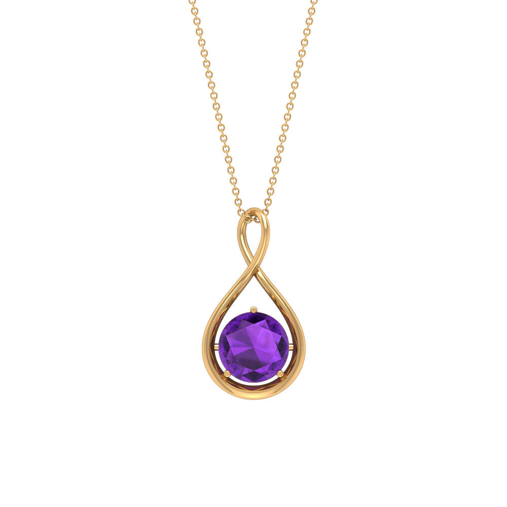 Colgante de Infinito de Amatista Real de 1,2 CT
