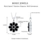Certified Black Spinel Flower Necklace with Moissanite Halo