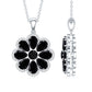 Certified Black Spinel Flower Necklace with Moissanite Halo