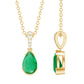 Pear Cut Emerald Solitaire Pendant with Diamond Accent Bail