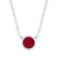 Bezel Set Round Ruby Solitaire Necklace