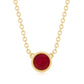 Bezel Set Round Ruby Solitaire Necklace