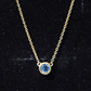 0.6 Carat Round London Blue Topaz Solitaire Necklace in Bezel Setting