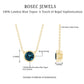 0.6 Carat Round London Blue Topaz Solitaire Necklace in Bezel Setting