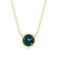 0.6 Carat Round London Blue Topaz Solitaire Necklace in Bezel Setting
