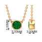 0.4 Carat Round Cut Emerald Solitaire Necklace in Bezel Setting