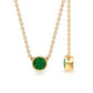 0.4 Carat Round Cut Emerald Solitaire Necklace in Bezel Setting