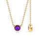 Bezel Set Round Amethyst Solitaire Necklace