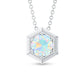 Solitaire Ethiopian Opal Hexagon Pendant Necklace