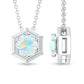 Solitaire Ethiopian Opal Hexagon Pendant Necklace