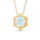 Solitaire Ethiopian Opal Hexagon Pendant Necklace