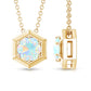 Solitaire Ethiopian Opal Hexagon Pendant Necklace