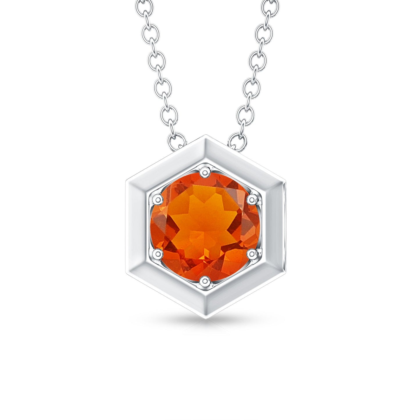Colgante solitario de ópalo de fuego natural de 0,75 TC con engaste de 6 garras