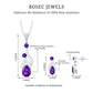 Real Amethyst and Diamond Bridal Dangle Necklace Earrings Set